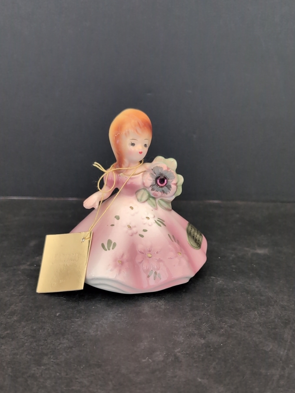 VGT, Joseph Original February Amethyst,Pink Birthday Girl Figurine.